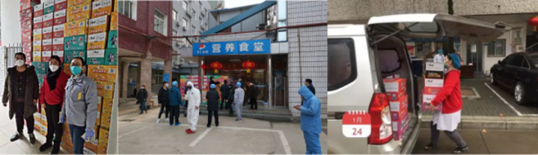 圖片說(shuō)明：康師傅向武漢市普仁醫(yī)院、武昌醫(yī)院、華潤(rùn)武鋼總醫(yī)院捐贈(zèng)物資